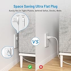 TROND Flat Plug Power Strip, 5FT Ultra Thin Flat