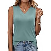 ANRABESS Tank Tops for Women Summer V Neck Sleeveless Basic Tee Casual Loose Fit Shirts 2026 Spring Beach Vacation Clothes