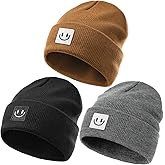 FURTALK 3 Pack Toddler Kids Beanie Baby Winter Hat Knit Boys Girls Kids Embroidered Warm Cap