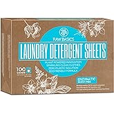 Laundry Detergent Sheets Unscented - Zero Waste, Plastic and Scent Free, Natural Soap - Travel Size Essentials for Washing Clothes, 100 Loads (Unscented)