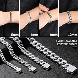 Man Curb Cuban Chain Bracelet 7mm 23cm 316L