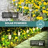 GIGALUMI Solar Lights Outdoor 24 Pack Stainless Steel Waterproof Warm White view 6