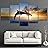 SIGNWIN Framed Canvas Wall Art Two Jumping Dolphins at Sunset Coastal Ocean Photography Modern Art Contemporary Panoramic Relax/Calm for Living Room, Bedroom, Office - 60"x32"