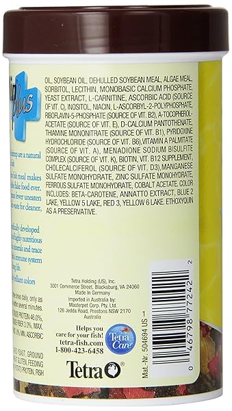TETRA TETRAMIN PLUS TROPICAL FLAKES 2.2 OUNCES, NUTRITIONALLY BALANCED FISH FOOD WITH ADDED SHRIMP