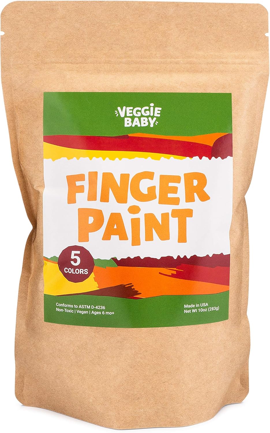 Veggie Baby Finger Paints for Toddlers, Vegan, Organic Baby Safe Coloring, Play, Colorful Eco Painting (5 Colors): Home Improvement