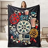 keepitcozi Movie Lovers Throw Blanket - Adult & Kids, Cinema Gifts, Soft Flannel for Bed & Couch, 50"x60"