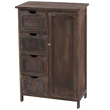 Mendler Kommode HWC-D12, Schrank Schubladenkommode, Shabby-Look Vintage 82x55x30cm ~ braun