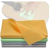 Hricane 4-Pack 12"x12" Guitar Cloths Ultrafine fiber suede Plush Polishing Cloths for Musical Instruments Premium Polishing &