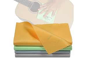 Hricane 4-Pack 12"x12" Guitar Cloths Ultrafine fiber suede Plush Polishing Cloths for Musical Instruments Premium Polishing &