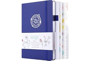 SeQeS Bullet Dotted Journal - A5 Dot Grid Notebook with pages number,160gsm Bleedproof Paper,Silver Edge for Personal Organizers,PU leather for 2025 Bullet Journals, and journaling-Solar system