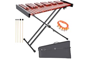 LYRICLIGHT 37 Note Xylophone Professional Wooden Glockenspiel Xylophone With Height Adjustable Stand,4 Mallets,Hand Bell and Carry Bag (40.6 inch)
