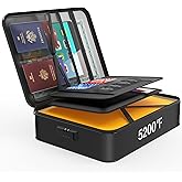 Noiposi Document Organizer with 5200℉ Heat Insulated,Waterproof and Fireproof Document Box with Lock, Home Travel Strong Fireproof Safe Storage Box for Letter Size Important Documents and File