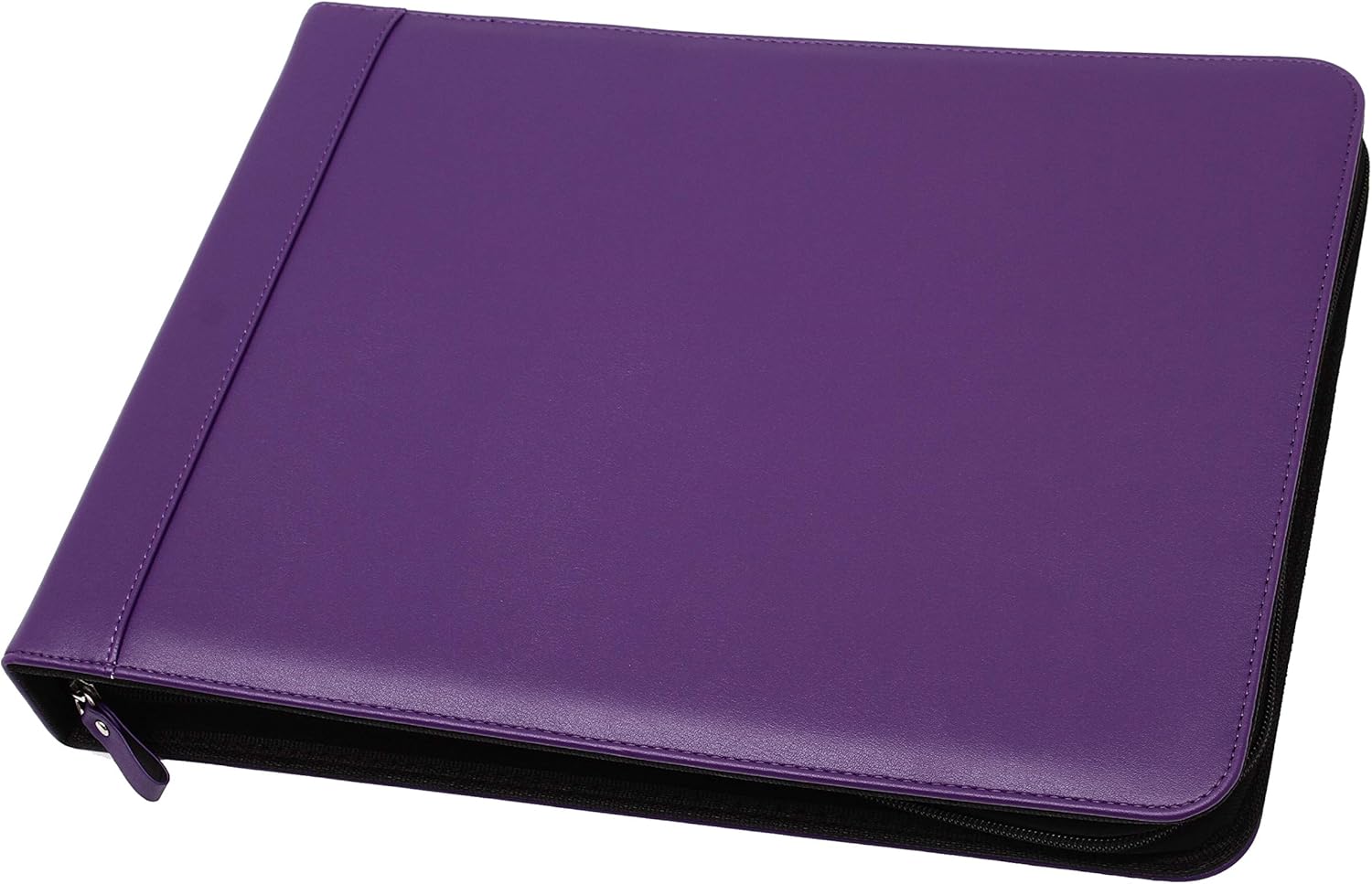 2Fold Zippered Business Check Binder 7 Ring for 3-Up Business Size Checks with Extra Business Card Case - PU Leather Deluxe 7 Ring Checkbook Binder Portfolio with 600 Check Capacity and Storage : Office Products