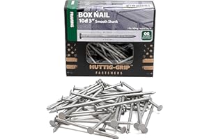 OHIY Huttig-Grip 3 in Framing Box Nails 10d Size, 10-1/2 Gauge, Outdoor Galvanized Finish, 1 lb Pack of 85 Nails