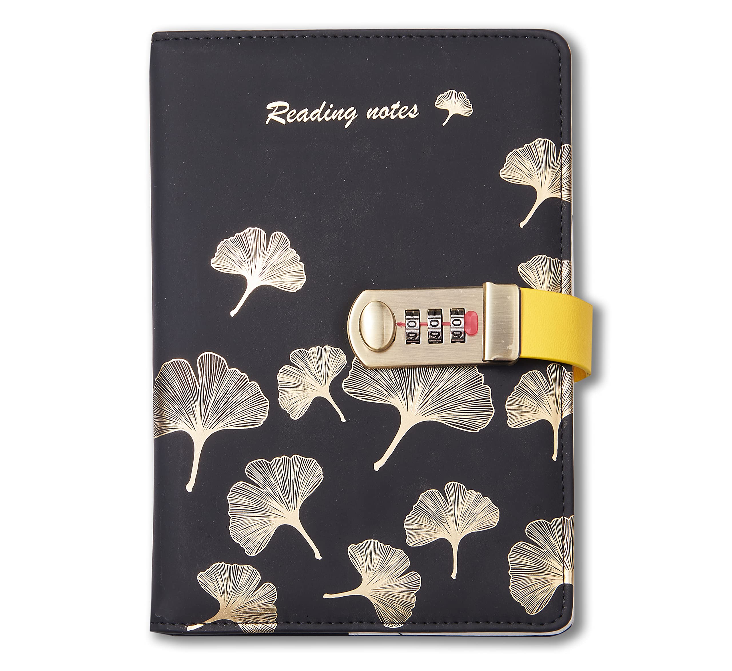 Auvier Creative Leather Diary with Combination Lock, A5 Secret Password Notebook Journal Digital Locking Notepad Handbook Sketchbook Daily Planner Agenda, Travel Organiser, 145x215mm, Black