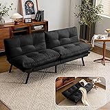 Mixcous Velvet Convertible Futon Sofa Bed, 71" Cozy