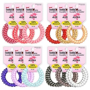 6pcs Deal Lindo Aloha Swirlydo Hair Ties Type A Amazon In Beauty