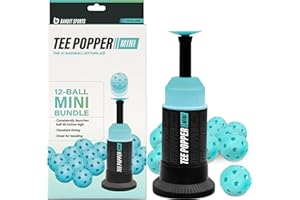 Bandit Sports Baseball Training Mini Tee Popper Bundle, Hitting Tee for Perfect Swings, Batting Equiptment for Practicing Hitting Without a Pitcher (12 Popper Balls Included)