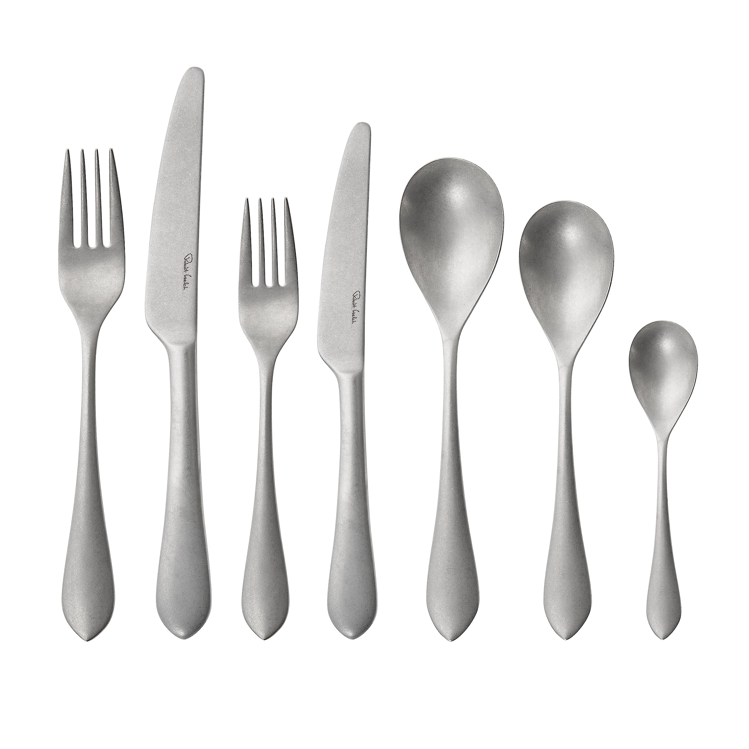 Robert Welch Quinton Vintage, 7 Piece Cutlery Place Setting. Made from Stainless Steel. Dishwasher Safe.