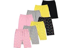 Pink Angel 8-Pack Girls Bike Shorts – Breathable Cotton Spandex for Comfort All Day – Perfect for School, Play & Layering