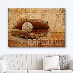 wall26 Canvas Print Wall Art Vintage Retro Baseball