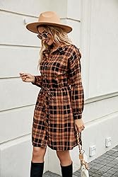 Blooming Jelly Womens Plaid Shirts Flannel Long