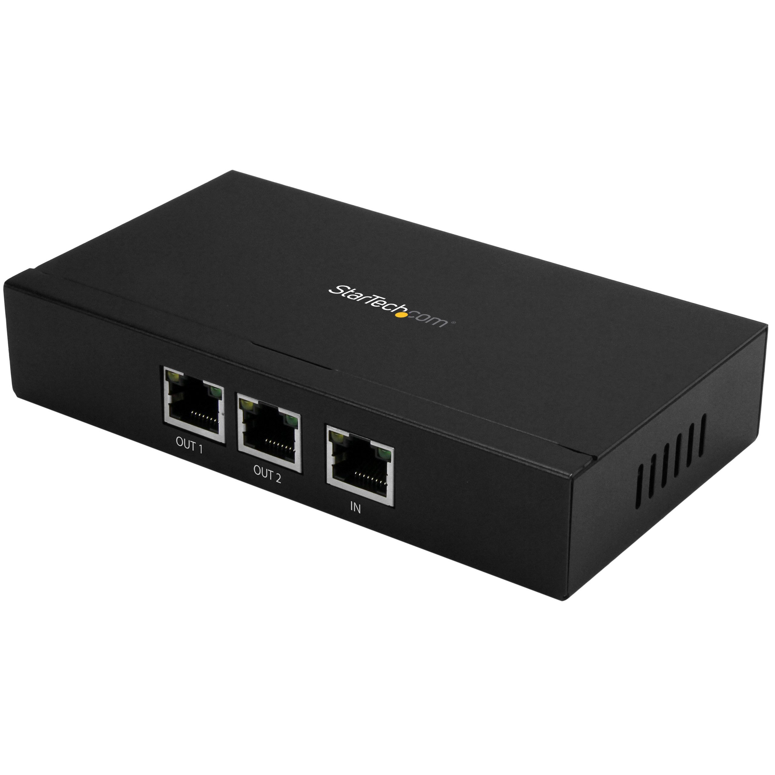 StarTech.com POEEXT2GAT 2 Port Gigabit PoE+ Extender 802.3at and 802.3af, 100m (330 ft), Power Over Ethernet Extender, PoE Repeater Network Extender
