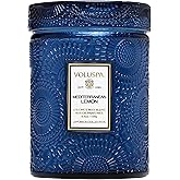 Voluspa Mediterranean Lemon Candle Jar, 5.5 oz, Coconut Wax Blend, Small Scented Candles for Home, 50 Hour Burn Time, Poured in The USA