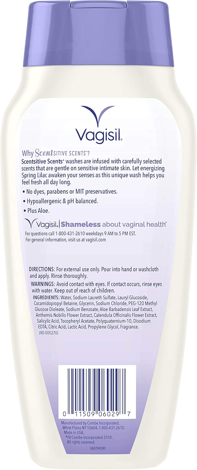 Vagisil Scentsitive Scents Daily Intimate Feminine Wash for Women, Gynecologist Tested, Spring Lilac, 12 Fluid Ounce: Health & Personal Care