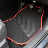 Sakura Pastel Black Floor Mats with Red Trim Full Set 4 Universal Fit UK Made view 3