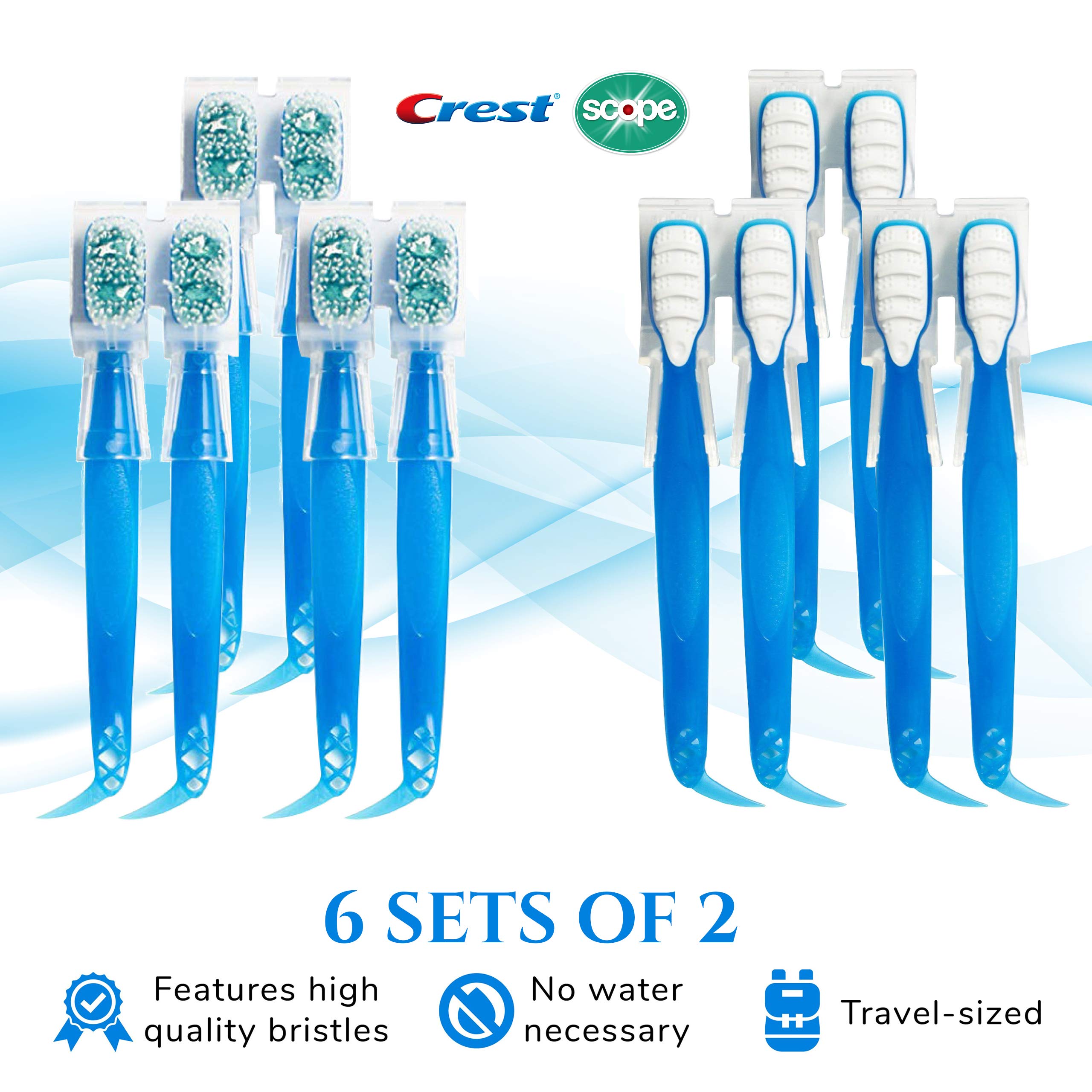 Crest Scope Mini BrushesDisposable Toothbrushes with Toothpaste and Pick for Work or Travel
