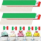 1000 Pcs Mexico Toothpick Flags, Mexican Flag Toothpicks, Cupcake Mexico Toppers, mini Stick Decorations Food Picks for National Day Party Birthday Cocktail Ice Cream Cake
