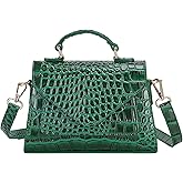 FAMYPAL Crocodile Crossbody Shoulder Bags for Women, Small Trendy Purse for Phone, Womens Top Handle Clutches Handbags