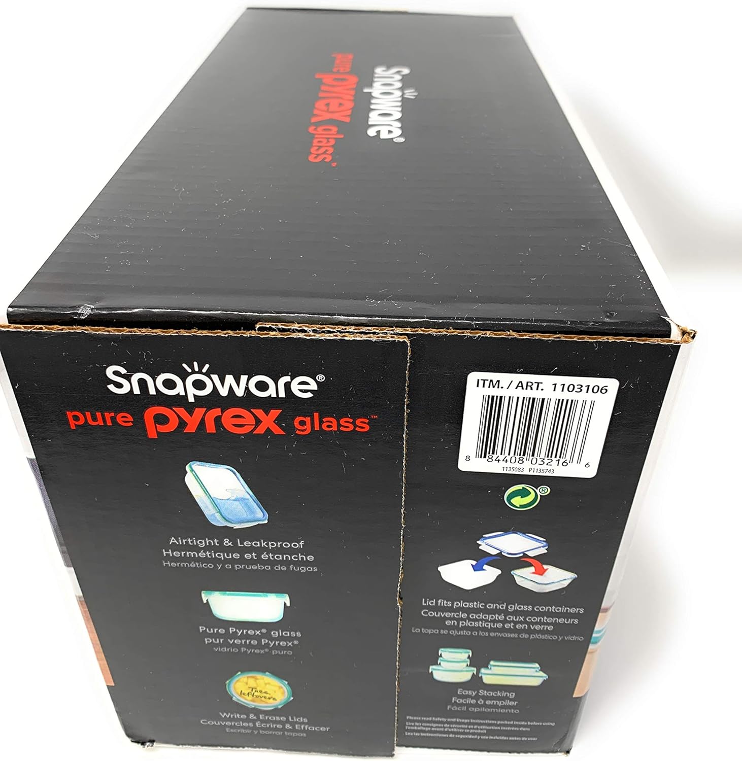 Amazon Com Snapware Pure Pyrex 18 Piece Glass Food Storage Set 2 6 Clear Kitchen Dining