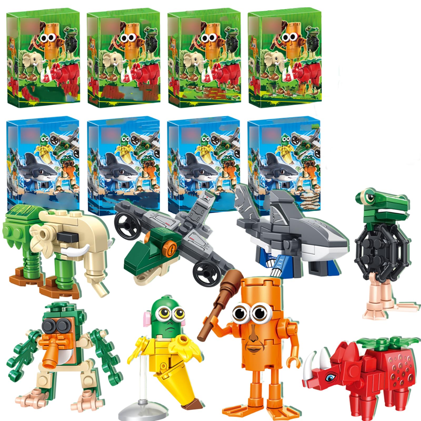 8 Piece Italian Brainrot Set, Building Block, Brain Rot for Imaginative Suitable for Creative Time and Role Activities (2)