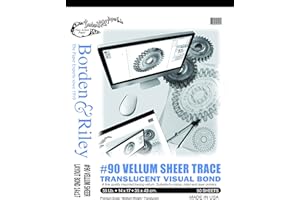 Borden & Riley 14" x 17" #90 Vellum Pad, 90 GSM/24 LB, 50 White Sheets, 1 Pad Each (090P141750)