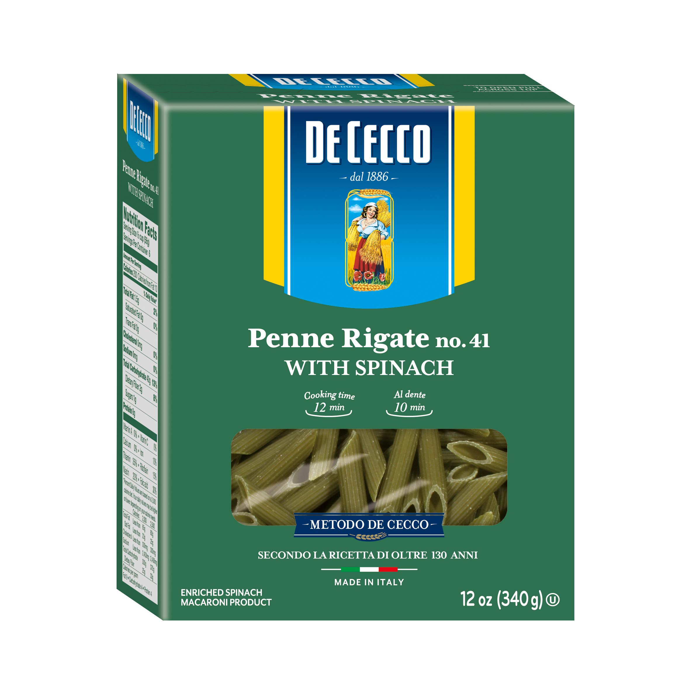 De Cecco Spinach Pasta, Spaghetti No.12, 12 Ounce (Pack of 12) Spaghetti Pasta
