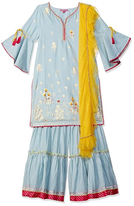 Girls' Straight Regular Fit Salwar Suit Set