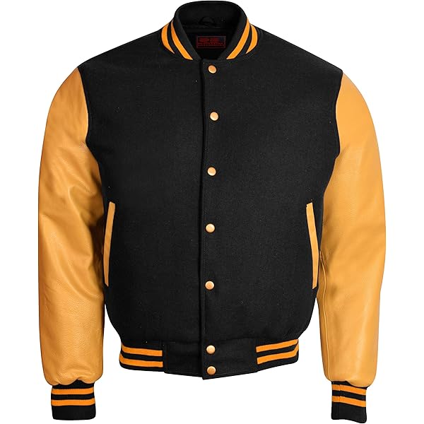 Varsity Letterman Baseball Bomber Retro Vintage Jacket Black Wool