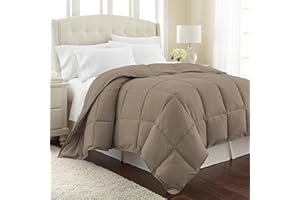 Southshore Fine Living, Inc. Vilano Springs Premium Quality Over-Sized All-Season Down-Alternative Comforter, Dark Taupe, Full/Queen