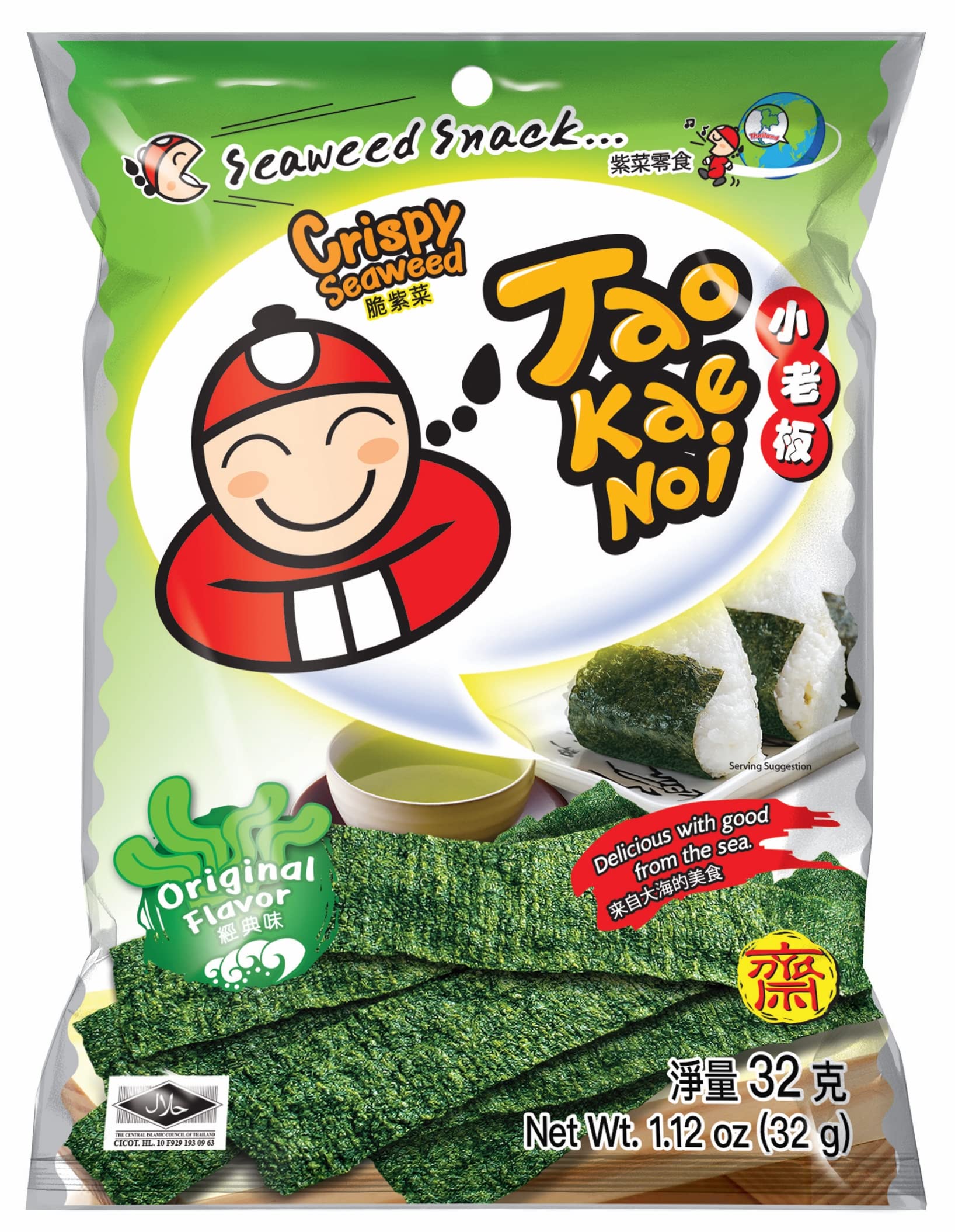 Tao Kae Noi Crispy Seaweed 32G - Pack of 3