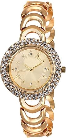 Full Diamond Stunned Golden Watch for Women & Girls BFW315