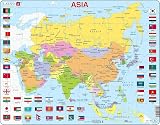 Larsen K44 Asia Political Map Jigsaw Puzzle 70 Piece Kids Educational Geography view 12
