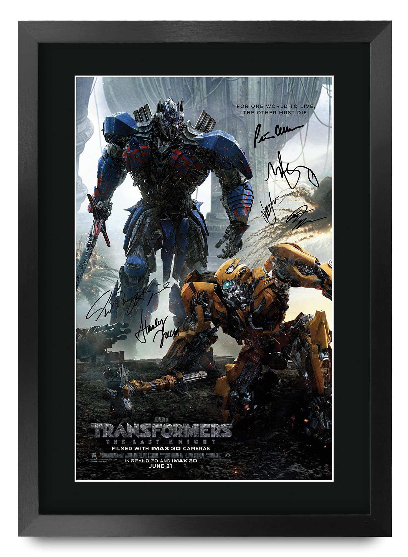 HWC Trading FR A3 Transformers The Last Knight 5 Gifts Printed Poster Signed Autograph Picture for Movie Memorabilia Fans - A3 Framed