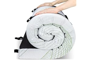 KingChii Upgrade 3" Thick 50D Support Full Memory Foam Camping Mattress, Ice Silk Knitted Fabric Cover, CertiPUR-US Portable 