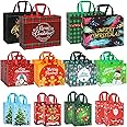 YANGTE Christmas Gift Bags Assorted Sizes 20 Pack Set Holiday Gift Bags Assorted Sizes Xlarge Jumbo, Large, Small, Xmas Gift Bags with Handles Reusable Non-Woven Gift Wrapping Bags for Holidays