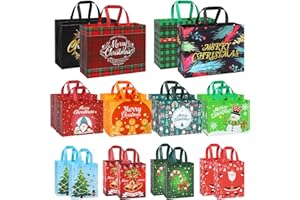 YANGTE Christmas Gift Bags Assorted Sizes 20 Pack Set Holiday Gift Bags Assorted Sizes Xlarge Jumbo, Large, Small, Xmas Gift Bags with Handles Reusable Non-Woven Gift Wrapping Bags for Holidays