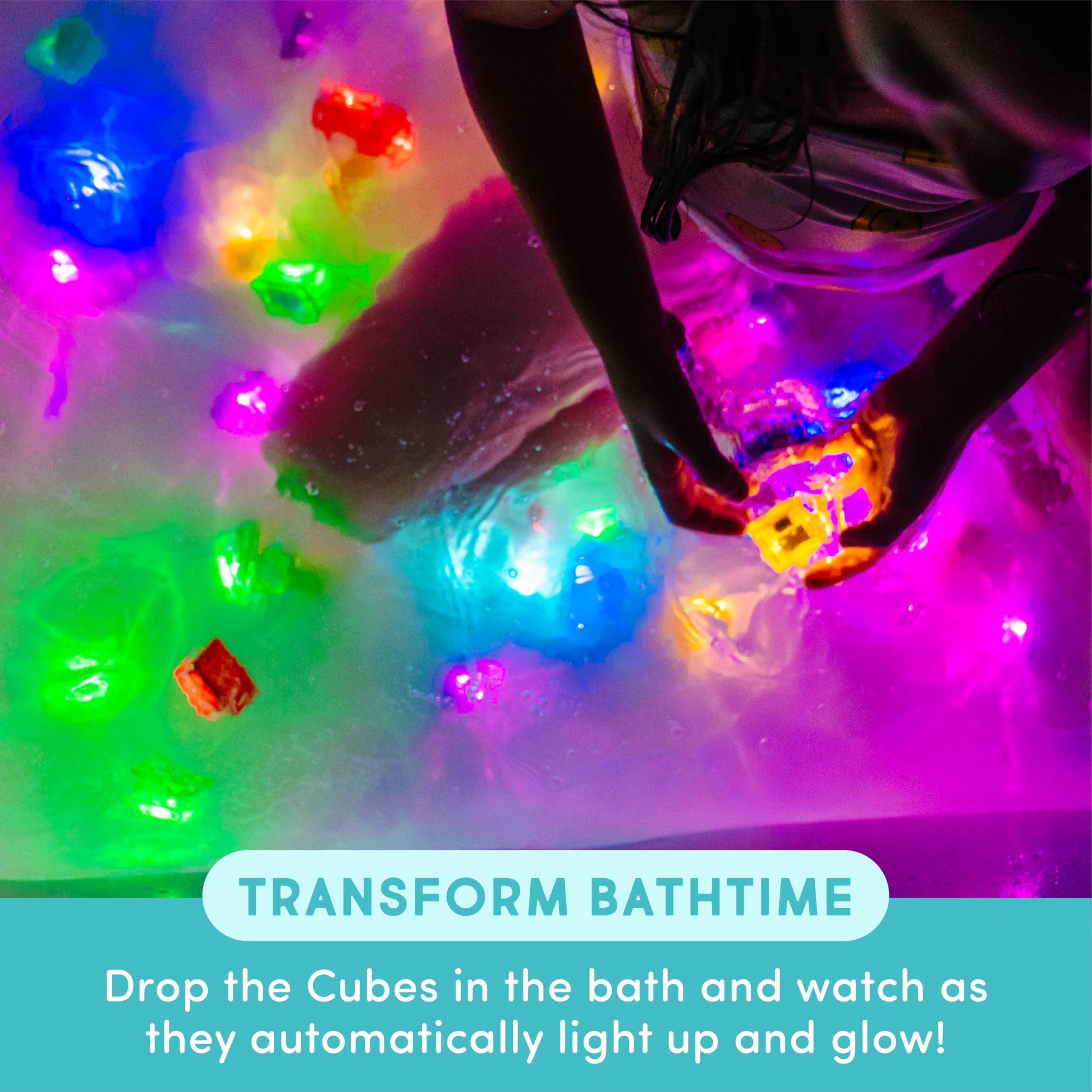 Glo Pals Water-Activated Light-Up Cubes for Sensory Play – 12 Pack