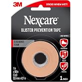 Nexcare Blister Prevention Tape, Waterproof Foam Medical Tape, Sticks Firmly to Skin to Help Prevent Blisters - 1 In x 5 Yds, 1 Roll of Tape