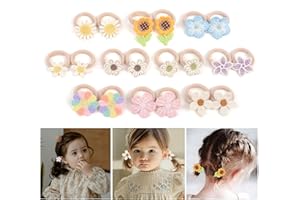 BIANHUAN 20 Pcs Toddler Hair Ties, Girls Hair Accessories Baby Hair Bows Cute Flower Hair Ties Little girls Hair Accessories for Thick Hair, Candy Colors